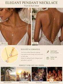 Luxury Floral Zirconia Bridal Back Chain Long Full Rhinestone Body Chain Wedding Jewelry For Women Summer - Gold - View 3