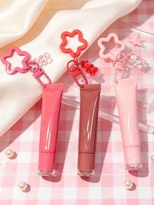Y2k Keychain,Lip Gloss Keychain Making Kit,Includes One Bear Pendant And One Star Keychain,Halloween,Christmas Gifts(Empty Lip Gloss Tube,Refillable.) - Multicolor - View 2