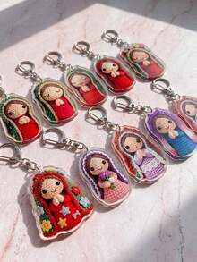 1/10 Pcs 2D Acrylic Mary Keychain Set, Acrylic Keychain, Unisex Backpack Charm And Car Keychain, Couple Commemorative Pendant, Blessing And Grace Believer Gift, Suitable For Daily Use, Holidays, Religious Commemoration, Ramadan, Party, Baptism, Wedding And Church Events - Multicolor - View 4