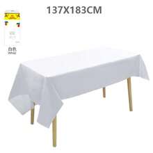 White Disposable Party Tablecloth, PE Plastic Rectangular Table Cover 54x108/54x72 Inch, Easy Clean Up For Birthday Wedding Baby Shower Events Decoration Supplies - White - View 11