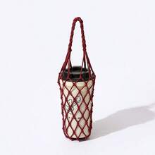 Milk Tea Coffee Cup Sleeve Heat-Insulated Woven Mesh Glass Cup Water Bottle Protective Cover Portable Handheld Water Bottle Mesh Bag - Multicolor - View 5
