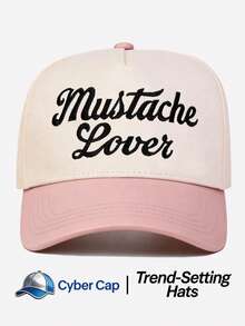 1pc Women's "Mustache Lover" Trucker Hat Adjustable Design Stylish Embroidered Five-Panel Cap Perfect For Casual Wear, Parties Travel - Multi-color - View 5