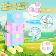 3+ Years Old Children Magnetic Building Blocks (2.0cm/0.78in), Magnetic Cube Sensory Gift, STEM Toy, Preschool Education Building Block Set, Perfect Holiday And Birthday Gift, Random Color - Multicolor - View 9
