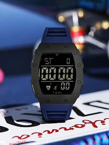 TOMI Square LCD Digital Electronic Watch, Square Large Screen Digital Dial, Silicone Strap, Multi-Function Sports Student Wristwatch, Multiple Colors Available, Daily Wear, Holiday Gift - one-size - View 14