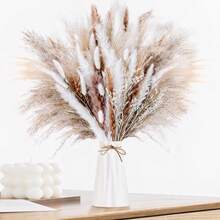 60-Piece DIY Dried Flower Bouquet With Reed Flowers, Boho Decor For Living Room, Bedroom, And Vases - 60Pcs - View 7