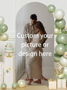 1pc Customizable Arch Backdrop Cover, Suitable For Baby Shower Balloon Arch, Wedding, Graduation Ceremony And Birthday Celebration, Supports Photo Customization - Multicolor - View 10