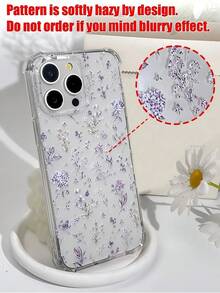1件紫色花卉印花手機殼 | 四角防摔保護殼 - 相容於 17 Pro, 16e, 16 Pro, 15 Pro, 14, 13, 12, 11, 相容於 G85；清新的夏季配件，非常適合送給朋友或個人使用。 - 彩色 - 查看 6