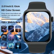 2.01 吋 HD 觸控螢幕智慧手錶，支援無線通話、拍照、音樂控制，相容 Android/，中性風格，可自定義錶盤，鬧鐘與通話/簡訊通知 - 黑色 - 查看 5
