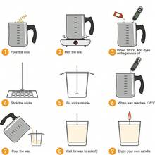 Glintmos DIY Candle Making Kit, Includes Stainless Steel Candle Making Pot, Candle Making Supplies, Candle Pouring Pot, Candle Wicks, Suitable For Scented Candle Making And Wax Craft - A - View 2