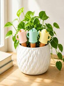 1/4 buah Perlengkapan Penyiraman Otomatis untuk Tanaman Pot, Desain Pot Penyiraman yang Lucu, Isi Ulang Air Tanpa Melepas Botol, Cocok untuk Perjalanan 7 Hari, Tanaman Dalam dan Luar Ruangan, Set Irigasi Tanpa Repot - beraneka warna - View 2