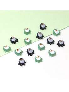 50pcs Mini Resin Penguin Decorations Black Small Figurines For DIY Crafts, Micro Landscape Christmas Scene Decor, Theme Party, Gift Accessories, Holiday Celebration - Multicolor - View 7