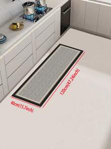 1 Pc Black Frame Pattern Kitchen Mat, 3.5 Mm Soft Rubber That Absorbs Water And Is Easy To Clean. Suitable For Corridors, Bathrooms, Living Rooms, Outdoor Door Mats, And Toilets. Useable Throughout The Year And For Various Holidays. - Multicolor - View 12