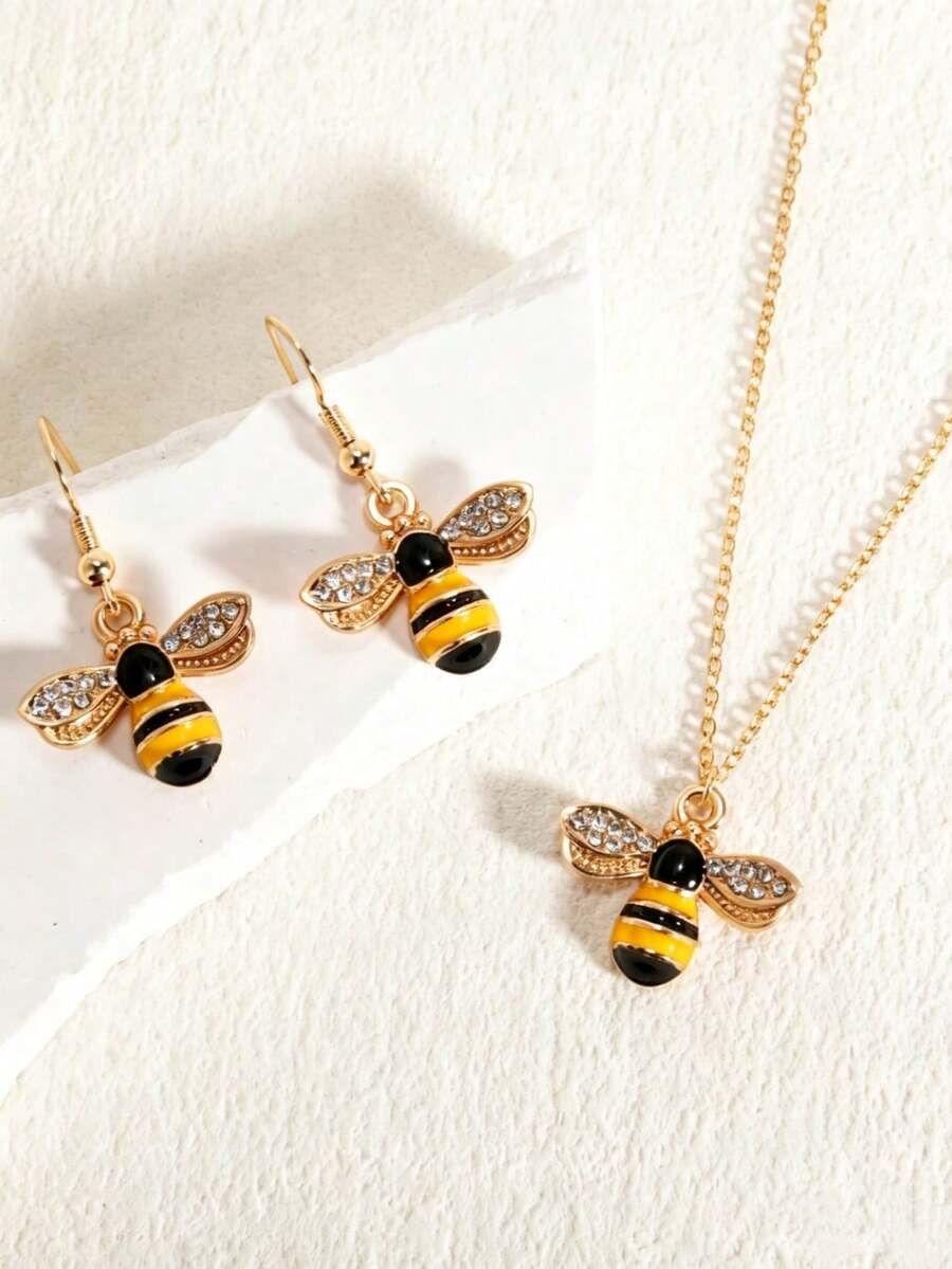 1 Necklace & 1 Pair Earrings Dopamine Color Fashion High-End Elegant ...
