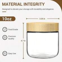 Glass Jars,Overnight Oats Containers With Lids,Kitchen Glass Canisters,Oat Container With Lid,Glass Storage Container Airtight Food Jars With Wood Lids,Glass Cup,Food Storage Containers,Seasoning Jars,Oat Cup,Yogurt Cup,Breakfast Cup,Grain Jar - Multicolor - View 14