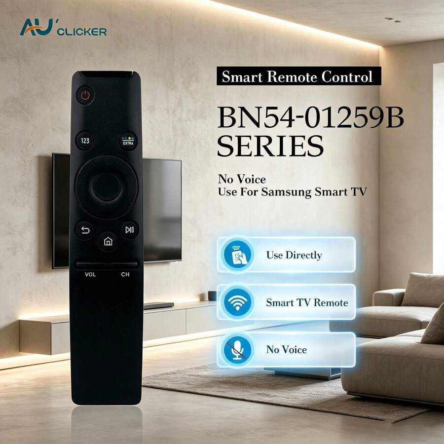 AU CLICKER Replacement TV Remote Control Compatible With S*Msung Smart TV BN59-01259B, Infrared Universal Remote Controller Fits Multiple Models, LED LCD HDTV Smart Remote For 4K 8K TV, Easy Setup Remote Controller, 1pc - View 1