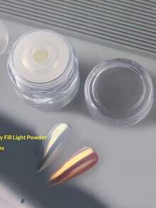 Moonlight Nail Powder 1pc High Transparency Aurora Mirror Nail Powder Ice Transparent Shiny Nail Powder With Dual-Head Sponge Stick DIY Nail Art Decoration - White - View 4