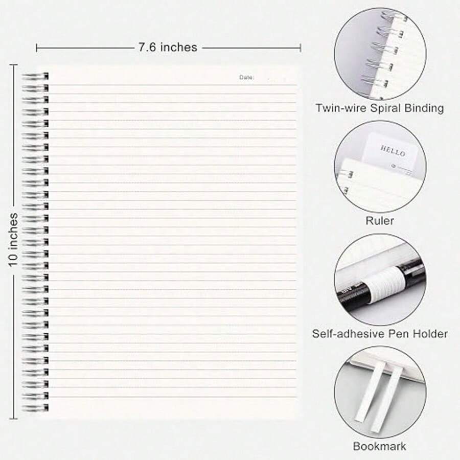 1/2pcs B5 Notebook, A5 Blank Student Notebook, Blank Error Notebook, A6 Grid Spiral Notebook, Notebook Set, New Semester - Multicolor - View 1