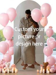 1pc Customizable Arch Backdrop Cover, Suitable For Baby Shower Balloon Arch, Wedding, Graduation Ceremony And Birthday Celebration, Supports Photo Customization - Multicolor - View 7