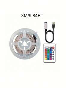 RGB LED Light Strip, Color Changing Adjustable, With Remote Control, USB Powered, Flexible Design, Suitable For Living Room, Bedroom, Party, Holiday, Halloween, Christmas Decoration - Multicolor - View 16