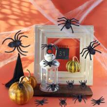 2/10/20/30/40/60pcs Mini Realistic Plastic Black Spider Toys, Simulated Insect Prank Props For Halloween Party Supplies - Multicolor - View 8