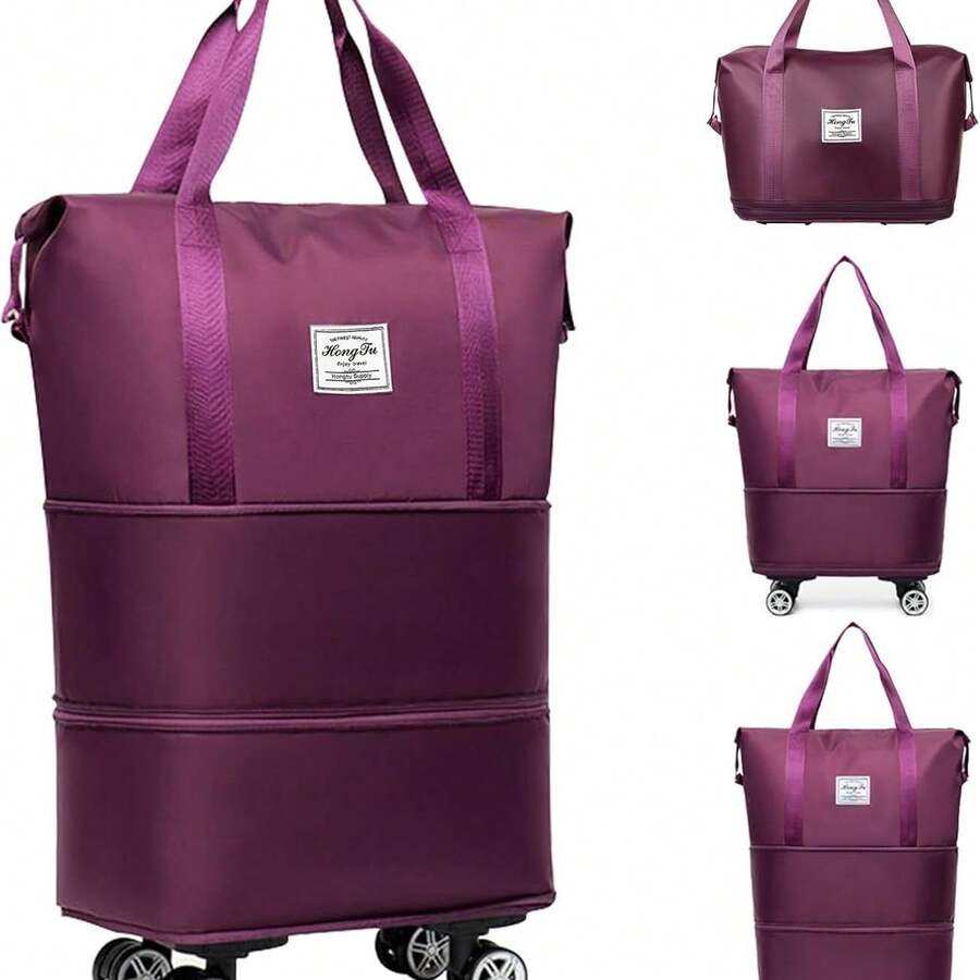 Rolling Travel Bags - Burgundy - View 1