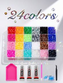 Bedazzling Kit With Rhinestones, 27000Pcs 3-6mm Colorful Flatback For Diamond Art, DIY Crafting Shoes Tumblers Phone Cases - 3mm-6mm - View 1