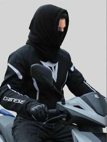 1/2 piezas Conjunto de gorro pasamontañas de forro polar cálido y guantes con pantalla táctil, a prueba de viento, cobertura completa de la cara y el cuello, diseño con cordón, para esquí, ciclismo y actividades al aire libre, para hombres y mujeres en invierno - Multicolor - Ver 4