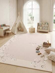 1pc Light Pink - Elegant Classical Ditsy Floral - Luxury Fresh INS Style - Area Rug, Machine Washable Soft Carpet, Rectangular, Stain-Resistant, Washable, Short Pile, Machine Made, Suitable For Living Room, Bedroom, Office, Game Room, Study, Indoor/Outdoor Entryway, Home Decor, Christmas, Halloween, Thanksgiving Theme - Multicolor - View 1