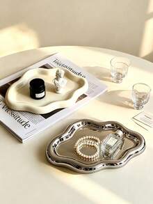 Cloud-Shaped Plastic Tray, Jewelry & Accessories Storage Tray, High-End Jewelry & Perfume Display Stand, Fashion Key Holder, Minimalist Fashion Single-Layer Design, Suitable For Home, Living Room, Office, Enhancing Home Decor - Multicolor - View 5