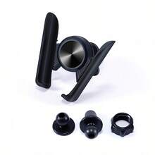 Gravity Support Car Phone Holder, Adhesive & Air Vent Dual-Use Mount, Gravity Auto-Locking, Easy Operation, Compatible With Different Phone Sizes, Practical Car Navigation Accessory - Solid Black Angel Stand - View 13