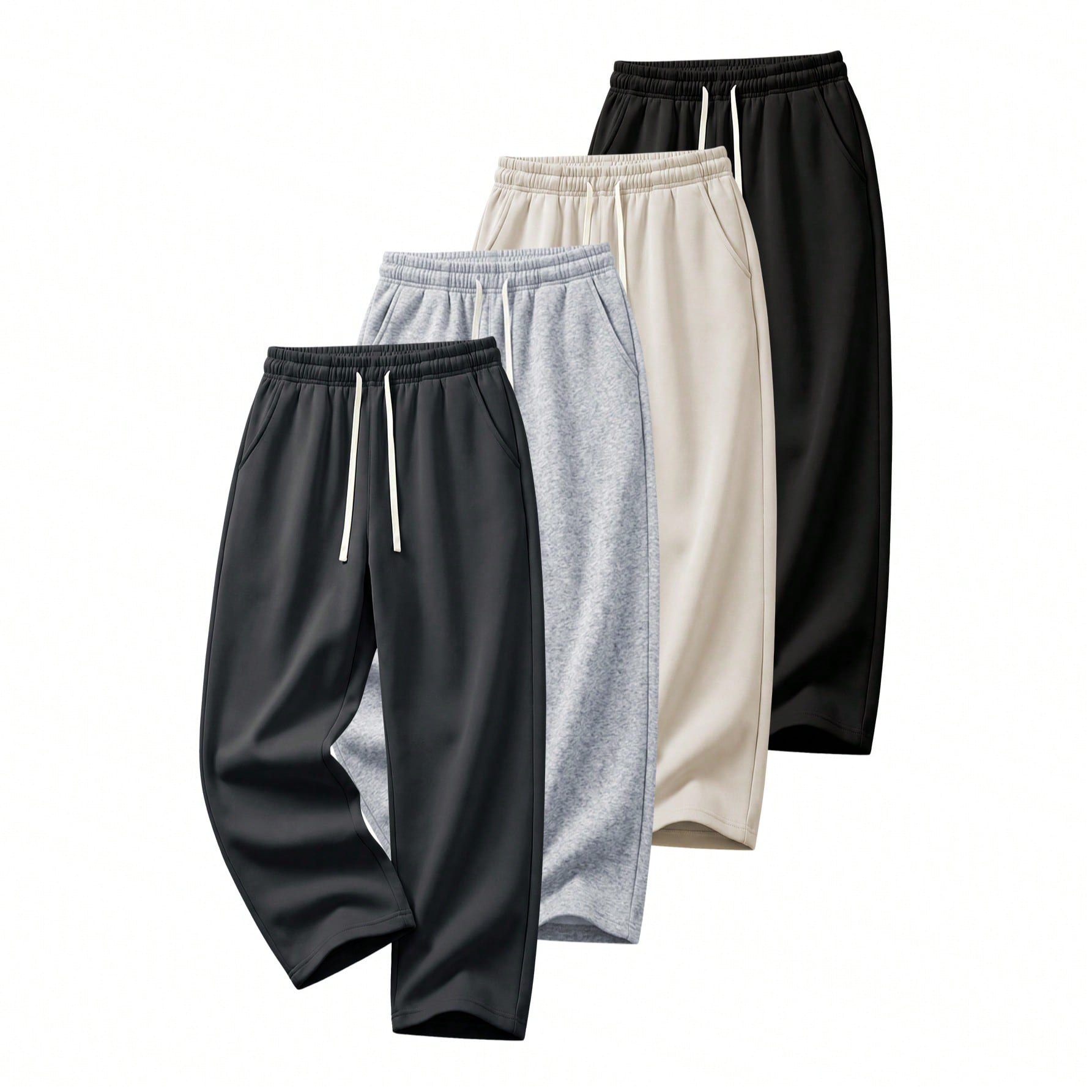 Men's Solid Color Drawstring Straight Leg Sweatpants, Loose Casual Sports Jogger Trousers For Outdoor Daily Wear, Ideal Holiday & Boyfriend Gift