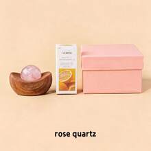 1PC Natural Crystal Yuanbao Shape Aromatherapy Ornament, Amethyst & Rose Quartz Crystal Ball Incense Holder, Healing Mineral Essential Oil Diffuser - Crystal Ball Ingot Aroma Diffuser - View 16