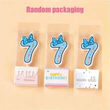 Bowknot Number Happy Birthday Candles, Cute Cartoon Creative Birthday Cake Decoration Candles - View 12