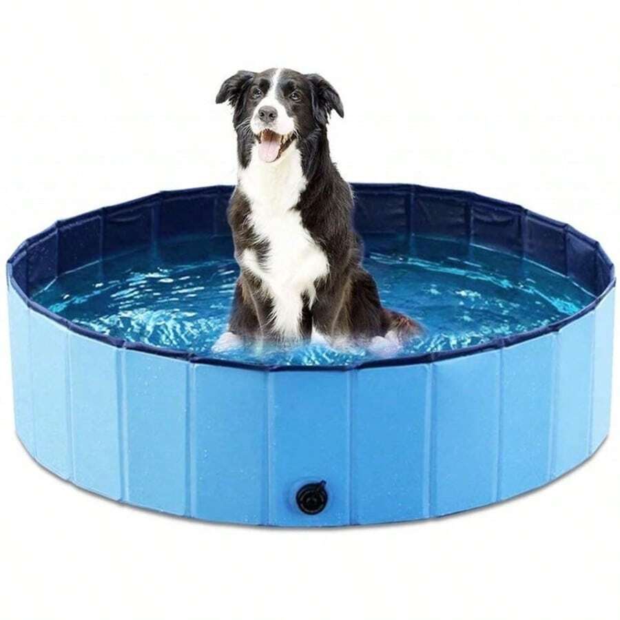 Piscina Dobravel Para Cachorro 80x30cm Pvc 100 Litros Pets Crianças Infantil