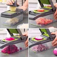 Rallador Cortador Rebanador Picador 13 Piezas Manual Para Futas Y Verduras Viralix - Verde - Ver 6