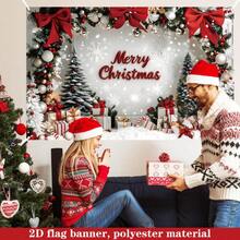 2D Flat 2D Flat 2D Flat Banner 1pc, 2D Flat, Country Christmas Holiday Background Decoration Photo Prop, Polyester Banner Decoration, Home Decor, Room - Rustic Christmas - View 6