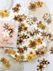 1 Pack 20pcs Vintage Silver Foil Floral Collage PET Stickers, DIY Scrapbooking Decoration Stickers For Planner, Photo Album, Scrapbook - Starlight Flower Field - View 16