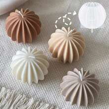 1/2 Spherical Candle Silicone Mold, Spherical Fan-Shaped Aroma Diffuser Making Mold, Gypsum Striped Ball Decoration Mold, Suitable For DIY Christmas Ball Molds - A - View 6