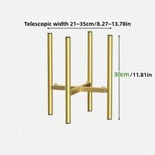 Modern Gold Metal Plant Stand, Adjustable Width, Indoor Plant Riser, Sturdy Flower Pot Holder, Living Room Corner Decor - Multicolor - View 2