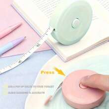Mini Retractable Soft Tape Measure, Compact Portable Precision Measuring Tape, Ins Style Flexible Ruler For Sewing Travel Household Waist & Body Circumference Measurement, Durable Small Tool & Gift For Students Drawing - Multicolor - View 3