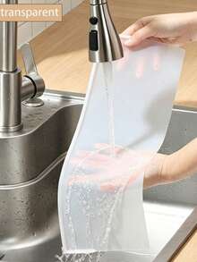 1 pieza Protector de salpicaduras de silicona para fregadero de cocina, alfombrilla de drenaje de borde estrecho extendido, alfombrilla de almacenamiento para encimera, almohadilla antideslizante para barra - Ver 4