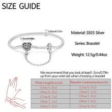 S925 Sterling Silver Snake Bone Bracelet, Heart Cross And Fatima Hand Clasp, Paired With Star Safety Chain, Vintage Hollow Inlaid Stone Design, Customizable DIY Beaded, Secure Clasp, Women's Luxury Accessory, Comes With Exquisite Gift Box. - Silver - View 5