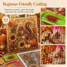 Autumn Harvest-Themed Pearl And Diamond Art Kit – Pearl And Diamond Dot Decor – Suitable For Adults And Beginners – Indoor Wall Art For Home Decoration - A - View 3