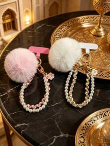 1pc High-End Luxury Rhinestone Metal Lucky Flower Rotating Hook Phone Crossbody Lanyard, Durable Long Sparkling Rhinestone Phone Case Anti-Loss Chain For Outdoor Travel Shopping, Fashionable Exquisite Rhinestone Cherry Blossom Chain Decor For Women, Birthday Gift For Mom, Best Friend, Sister, Teacher - Multicolor - View 3