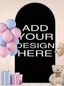1pc Custom Arched Backdrop Covers With Personalized Photo Or Graphic Designs-Perfect For Weddings, Birthday Parties, And Banquet Decorations - Multicolor - View 3