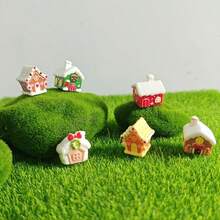 6pcs/Set,Miniature Christmas House Model Decor,Mini Snow House Resin Accessories,Suitable For Desktop Potted Plants, Bottles,Home Decor,Party Decoration,As Gifts - Multicolor - View 6