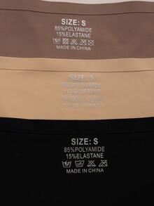 6pcs Women Seamless High Waist Simple & Comfortable Stretchy Fan-Shaped Panties - Multicolor - View 5