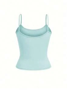 GLAMSKIN Women's Fashion Lingerie Style Top, Spring/Autumn/Summer Striped Print Round Neck Slim Fit Casual Vacation Sexy Camisole, Suitable For Beach & Daily Wear - Mint Green - View 4