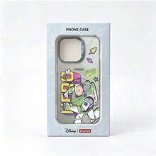 1pc Disney Toy Story 5 Cartoon Buzz Lightyear Phone Case, Running Buzz Lightyear Space Style Retro Cartoon Anime Handsome Men's Protective Cover, Birthday Holiday Gift Choice, Compatible With Iphone 18 Pro/18 Pro Max/17/17 Pro/17 Promax/16/15/14/13/12 PRO&PROMAX Series Phone Case - Color Silver Black - View 6