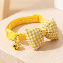 Plaid Bow Pet Collar - With Crisp Bell Accessory, Easy Wear Design, Suitable For Cats And Small Dogs Daily Outings, Holiday Atmosphere Outfit, Cute Pet Photo Decoration Neck Collar - Multicolor - View 13
